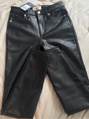 Universal Thread Black Faux Leather High-Waist Pants